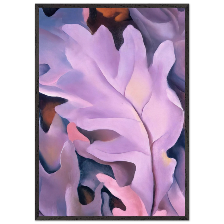 Purple Leaves - Georgia OKeeffe 70x100 cm / 28x40 inches Framed Art Print – Black Wooden Frame