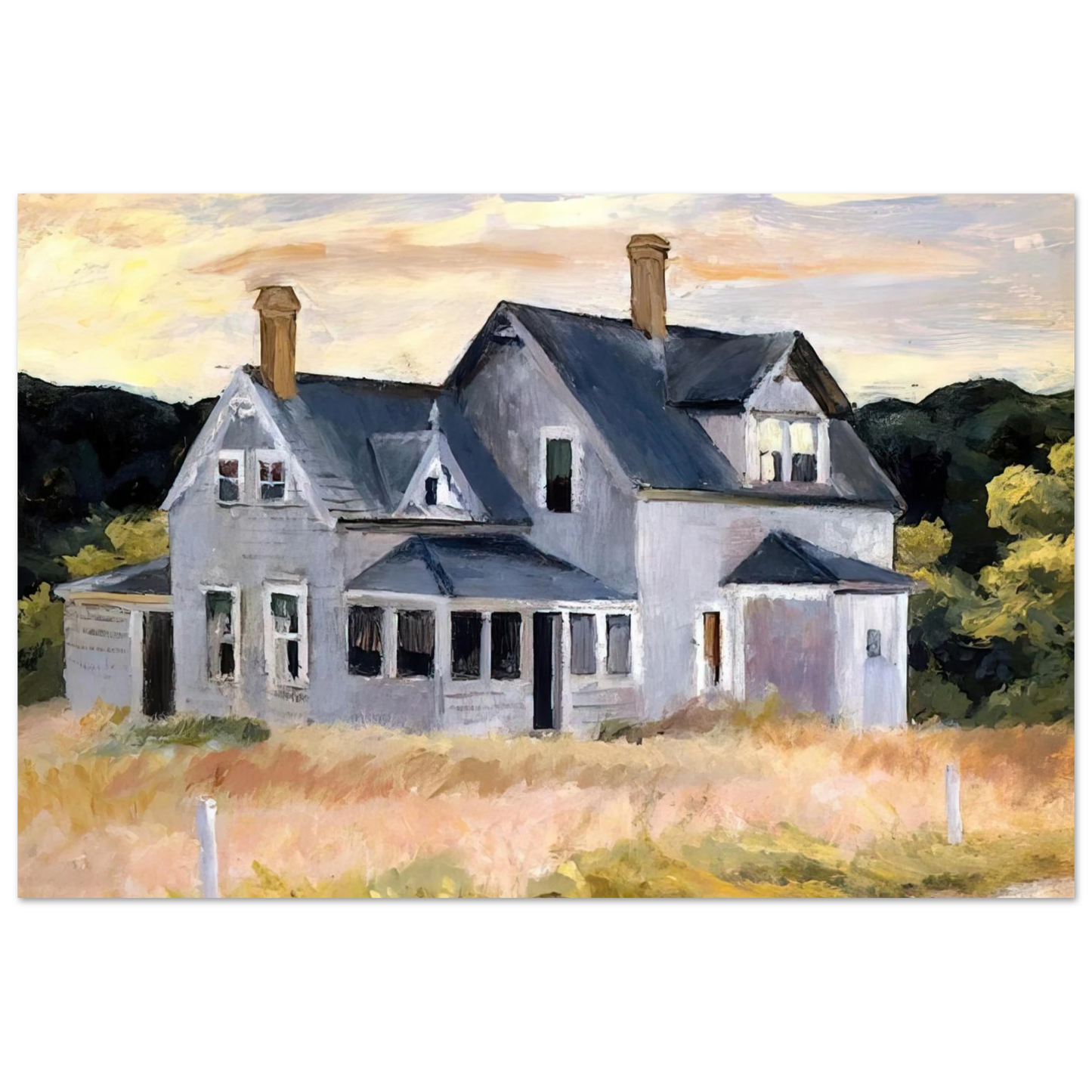 Edward Hopper - House by a Road Fine Art Poster - 40x60 cm / 16x24 inches