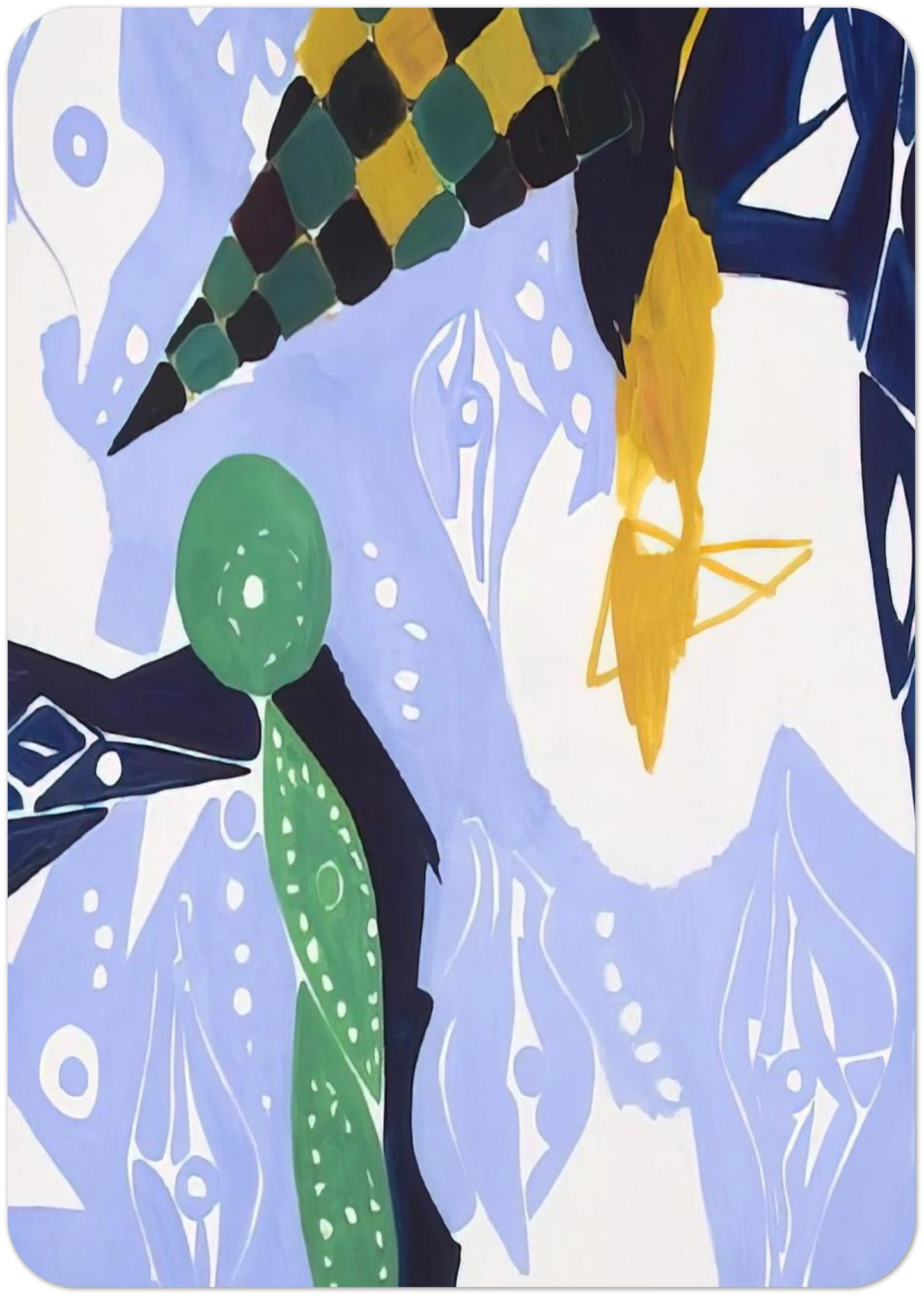 Blue Diaphan - 1965 By Ernst Wilhelm Nay Pack of 10 Post Cards | Ernst Wilhelm Nay Post Cards | A6 (10.5 x 14.8 cm) - 4.1 x 5.8 inches