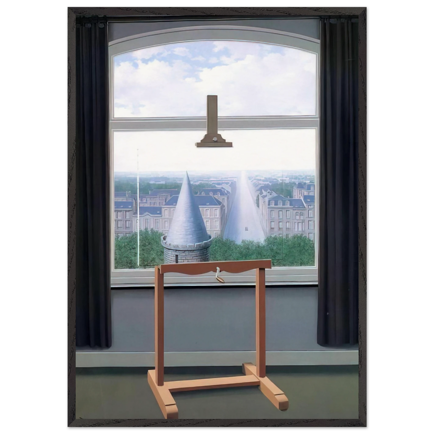 WHERE EUCLIDE WALKED 1955 - Rene Magritte 70x100 cm / 28x40 inches Framed Art Print – Black Wooden Frame