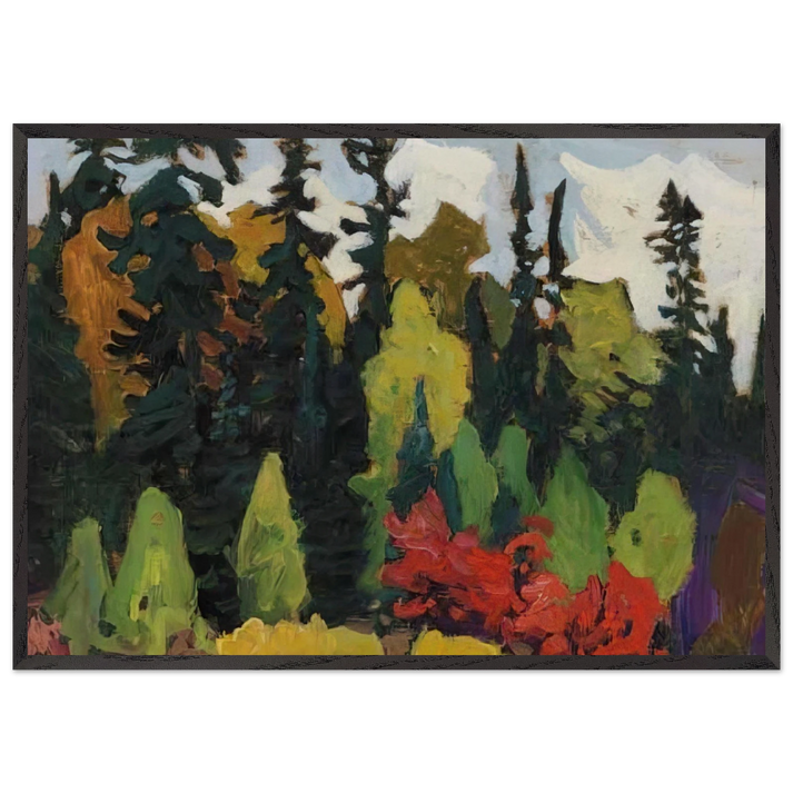 Woods Algoma - 1918 - Lawren Harris 70x100 cm / 28x40 inches Framed Art Print – Black Wooden Frame