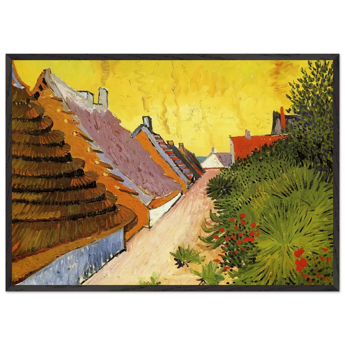 Street in Saintes-Maries - Vincent van Gogh Framed Art Print – Black Wooden Frame - Default Title - -Framed Art Print