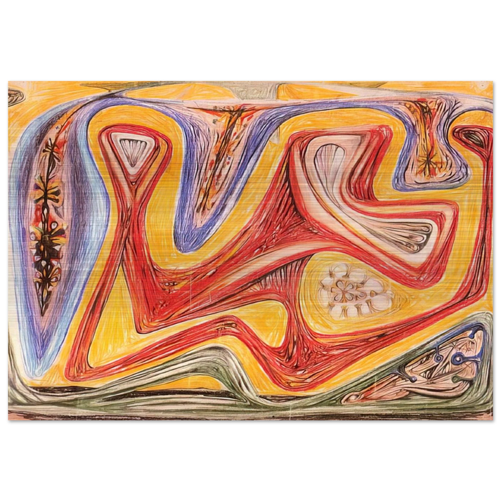 GLANDE FICTION 1938 - Roberto Matta Brushed Aluminum Print - 70x100 cm / 28x40 inches | Roberto Matta Aluminum Print | Roberto Matta Prints