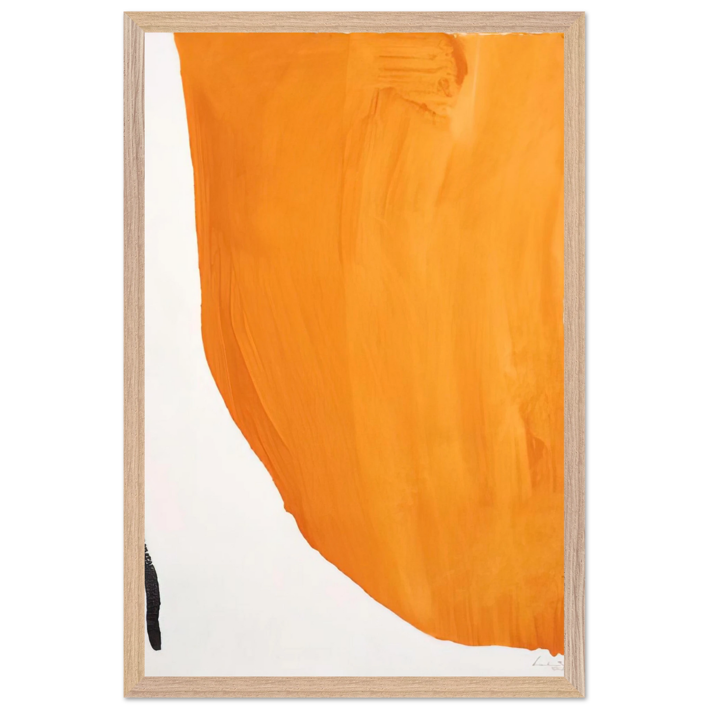 Helen Frankenthaler - Orange Downpour - 1970 Wall art - 30x45 cm / 12x18 inches - Premium Wooden Framed Poster With Fine Art Paper - Black frame