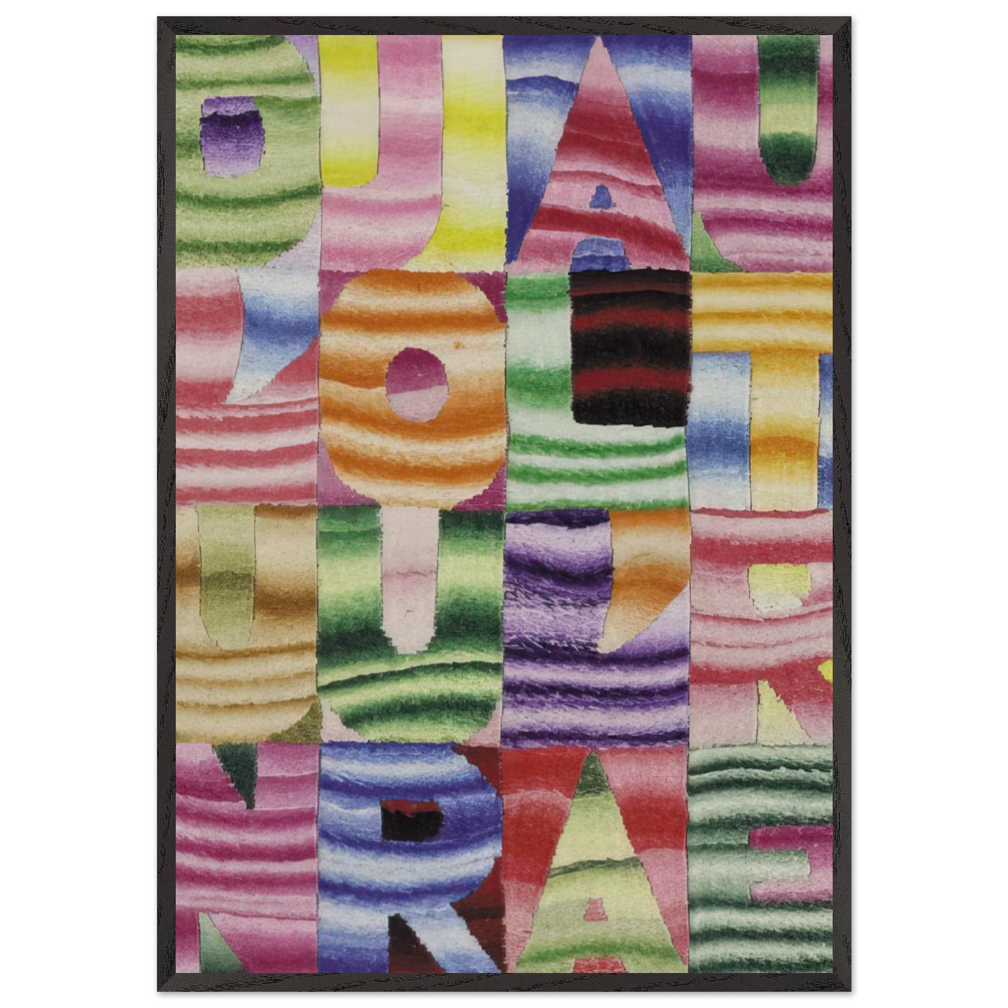 D UN JOUR A L AUTRE - Alighiero Boetti 70x100 cm / 28x40 inches Framed Art Print – Black Wooden Frame