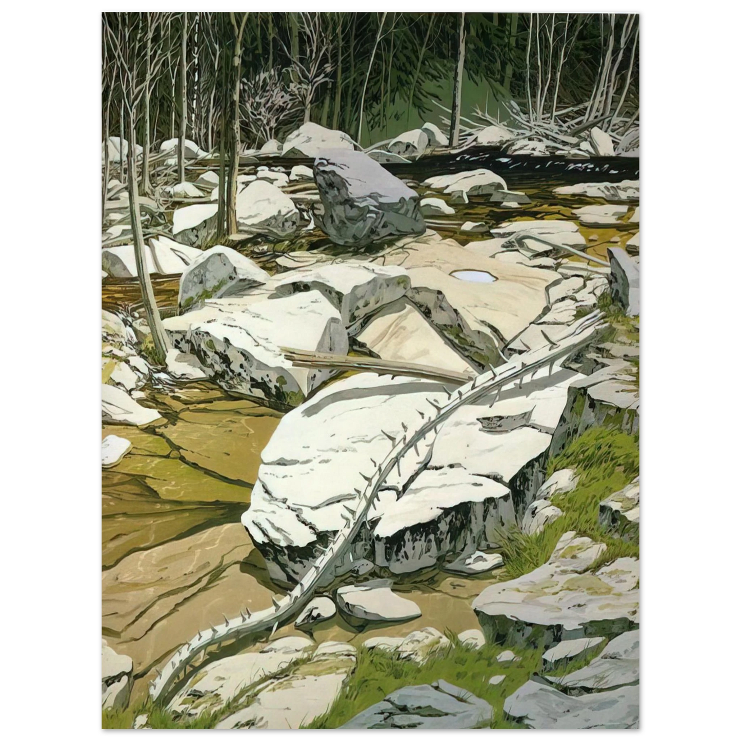 Neil Welliver - The Blue Pool - 1980 Fine Art Poster - Default Title