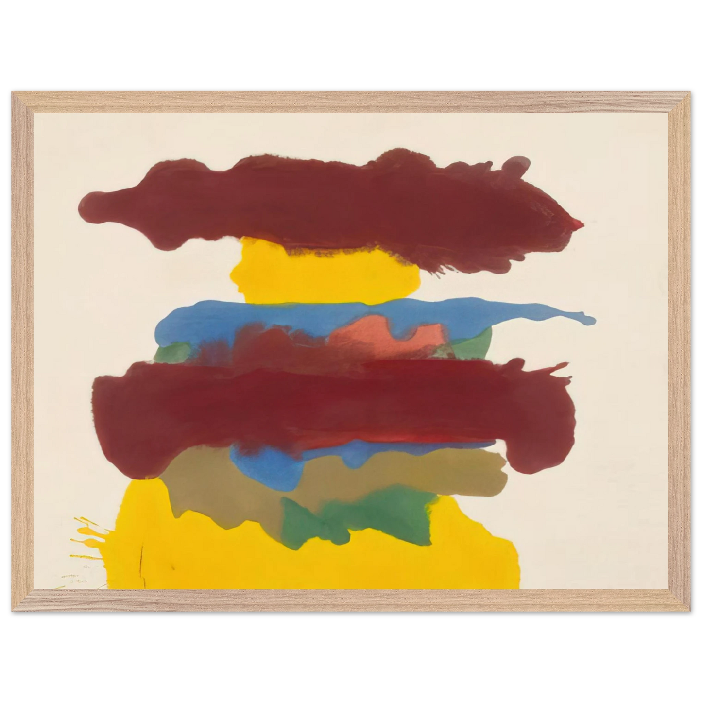 Helen Frankenthaler - Weather Change - 1963 Wall art - A2 (42 x 59.4 cm) - Premium Wooden Framed Poster With Fine Art Paper - White frame