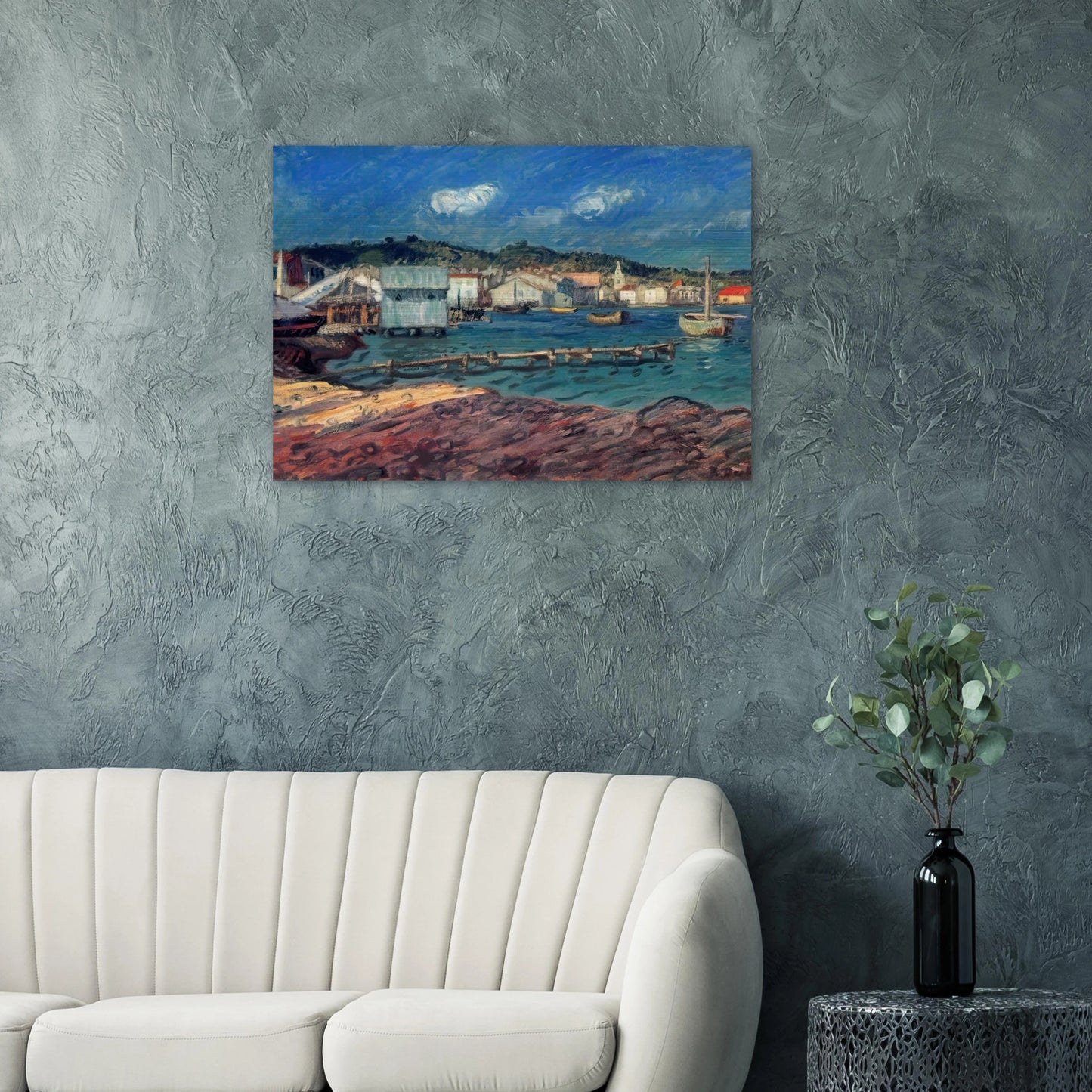 THE PORT OF MARTIGUES - Raoul Dufy Brushed Aluminum Print - 70x100 cm / 28x40 inches | Raoul Dufy Aluminum Print | Raoul Dufy Prints