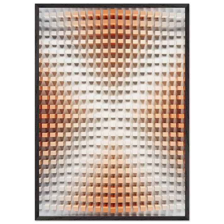 Rilievo cromodinamico - Op Art - Dadamaino 70x100 cm / 28x40 inches Framed Art Print – Black Wooden Frame