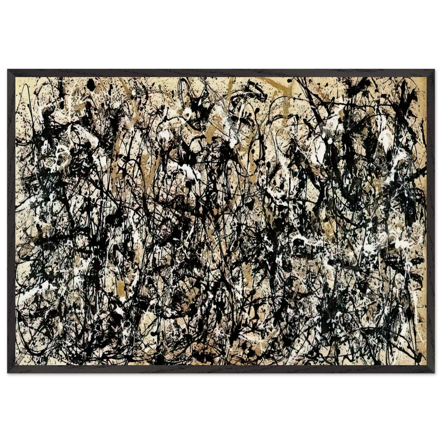 NOTDETECTED185311 - Jackson Pollock 70x100 cm / 28x40 inches Framed Art Print – Black Wooden Frame