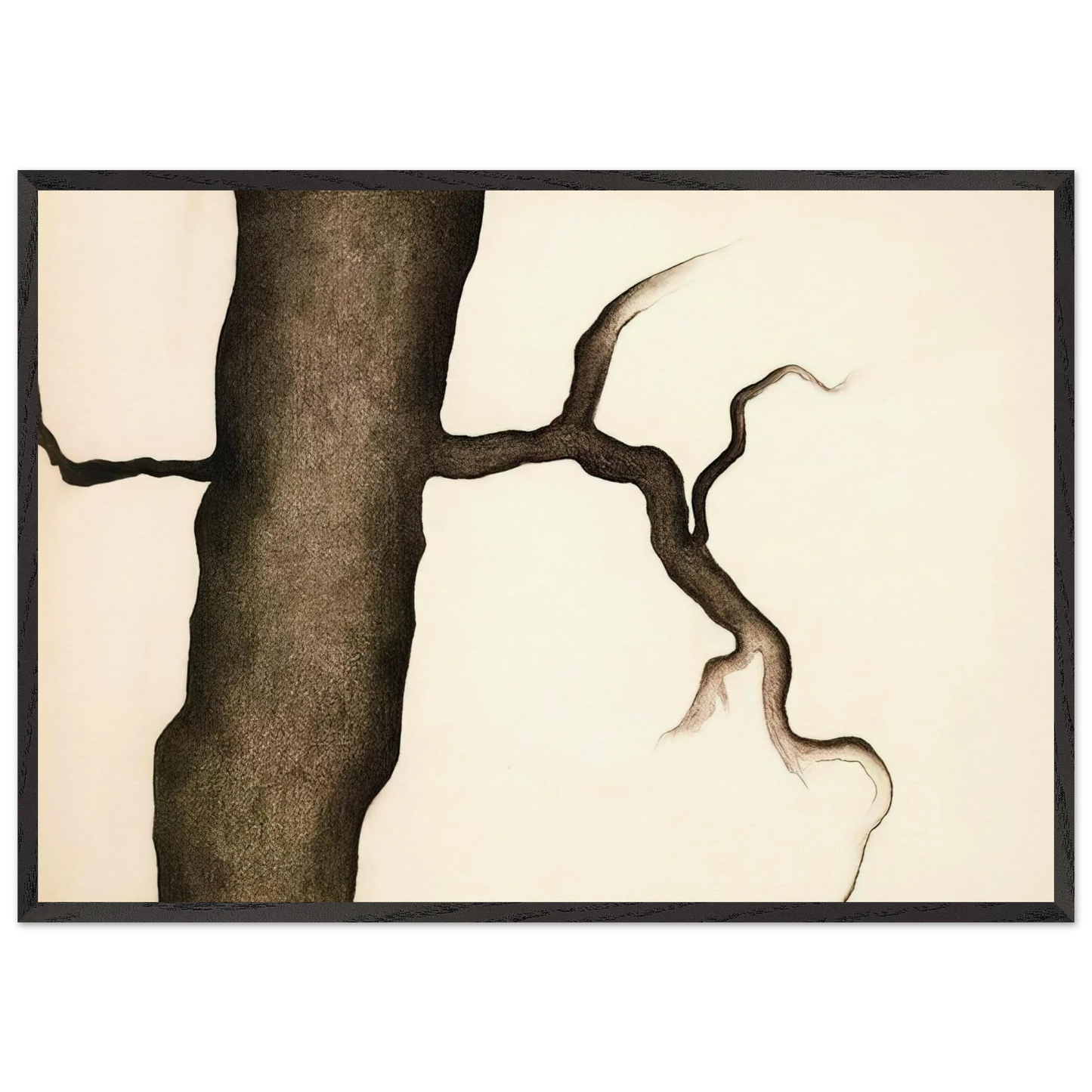 Drawing III - Georgia OKeeffe 70x100 cm / 28x40 inches Framed Art Print – Black Wooden Frame