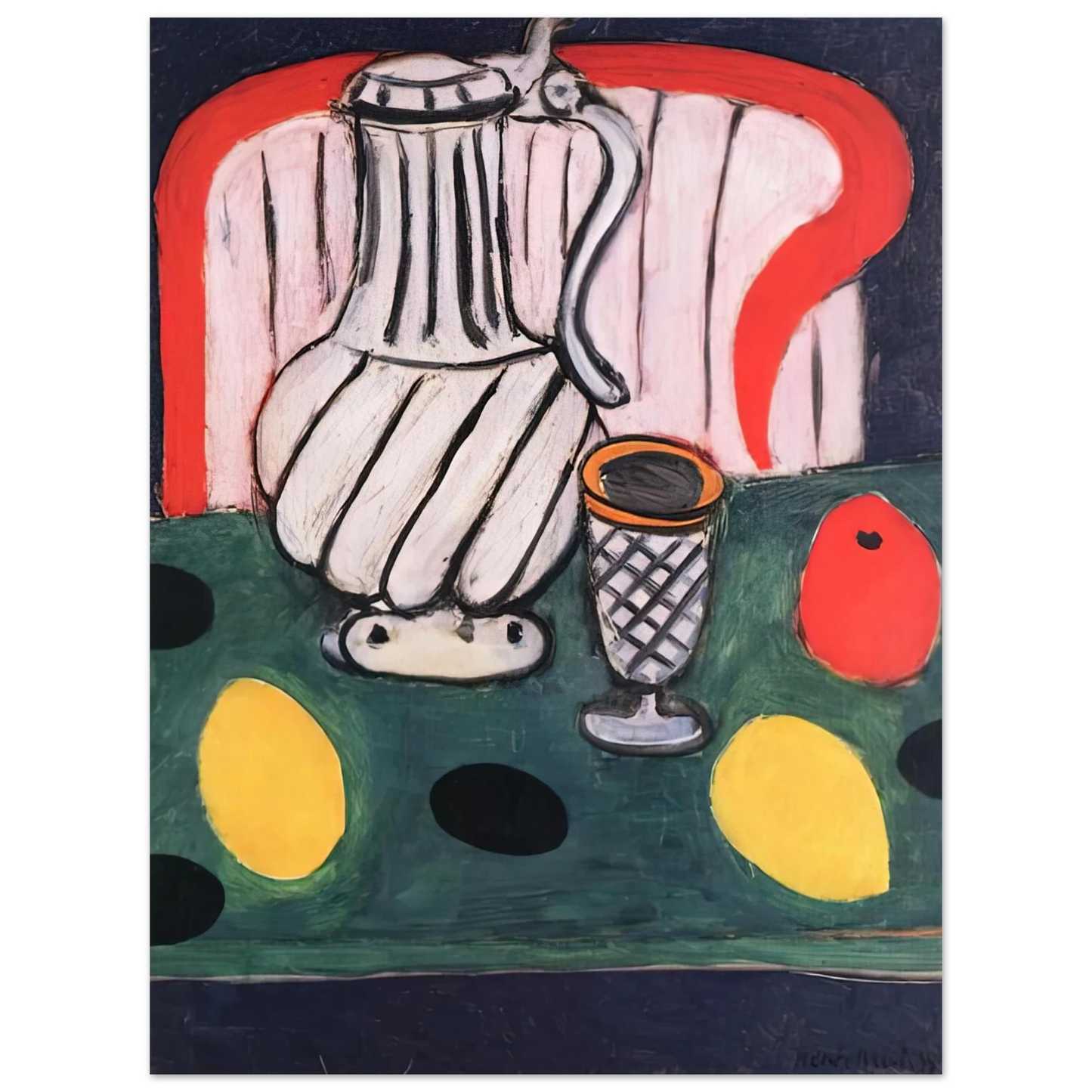 Henri Matisse - TIN PITCHER LEMON AND ARMCHAIR 1939 Fine Art Poster - Default Title