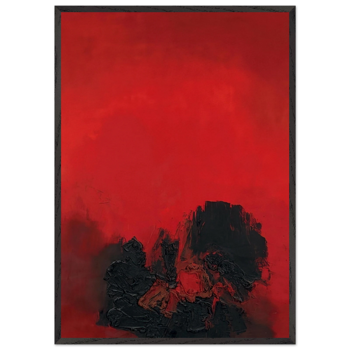 UNTITLED 1961 N5 - Luis Feito 70x100 cm / 28x40 inches Framed Art Print – Black Wooden Frame