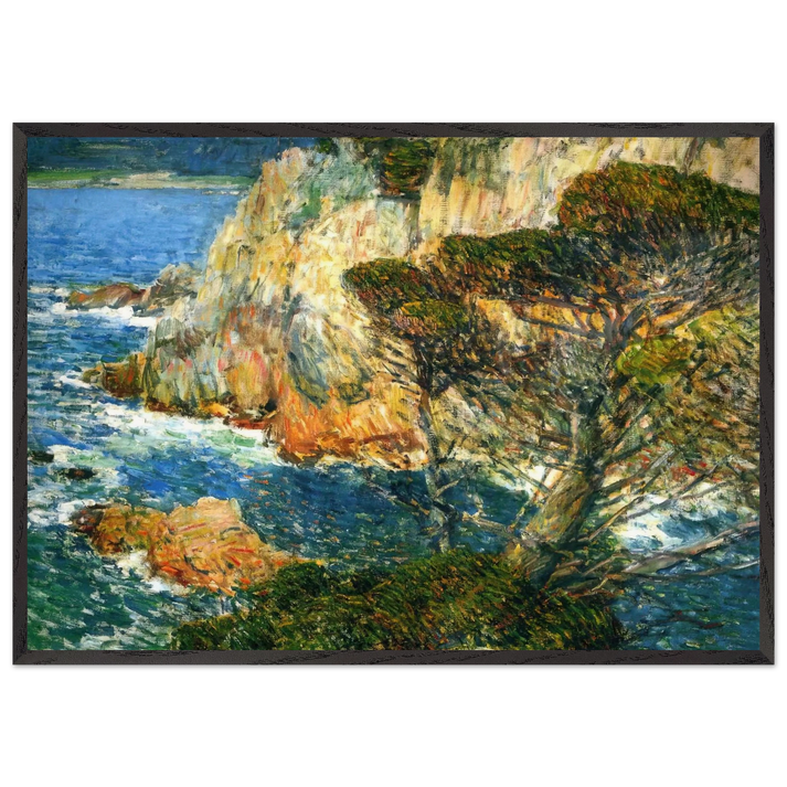 Point Lobos Carmel - Childe Hassam 70x100 cm / 28x40 inches Framed Art Print – Black Wooden Frame