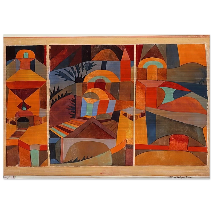 TEMPLE GARDENS 1920 - Paul Klee Brushed Aluminum Print - 70x100 cm / 28x40 inches | Paul Klee Aluminum Print | Paul Klee Prints