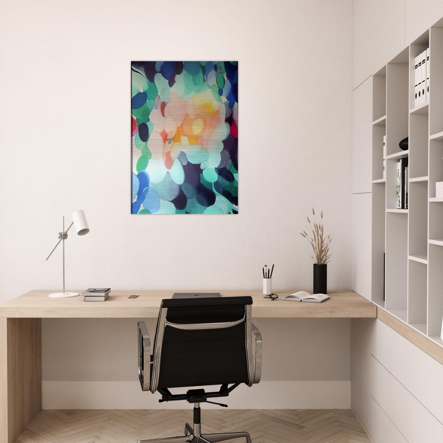 Golden Center in the Ladder - Alice Baber Brushed Aluminum Print - 70x100 cm / 28x40 inches | Alice Baber Aluminum Print | Alice Baber Prints