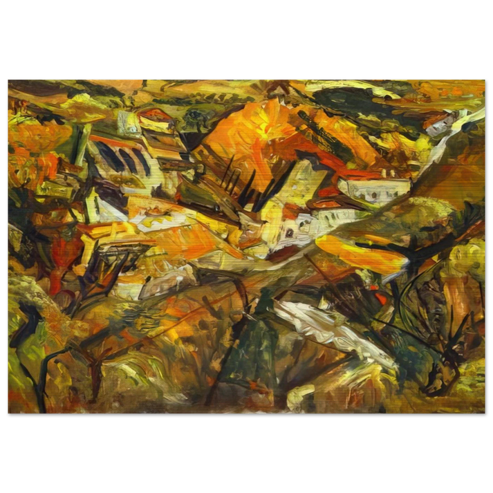 CERET LANDSCAPE - Chaim Soutine Brushed Aluminum Print - 70x100 cm / 28x40 inches | Chaim Soutine Aluminum Print | Chaim Soutine Prints