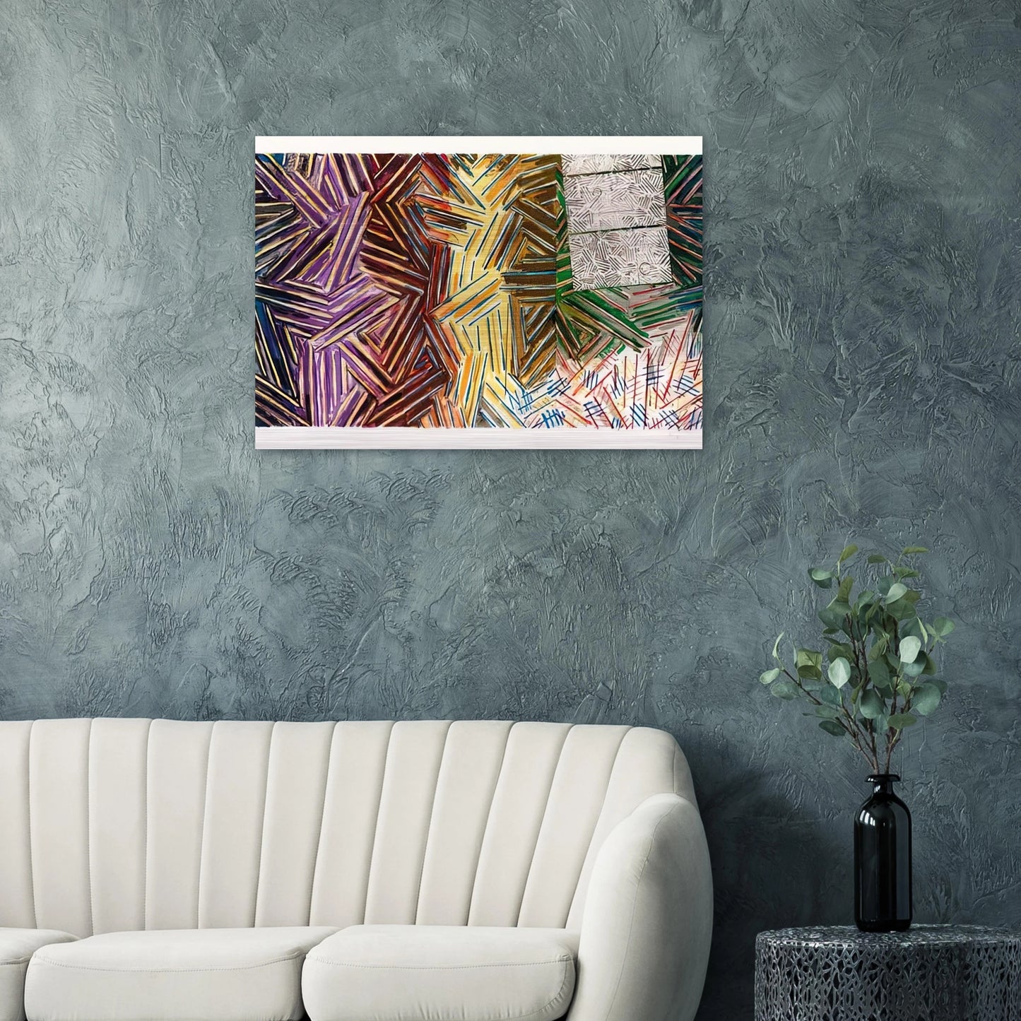 BETWEEN THE CLOCK AND THE BED 1989 0 - Jasper Johns Brushed Aluminum Print - 70x100 cm / 28x40 inches | Jasper Johns Aluminum Print | Jasper Johns Prints