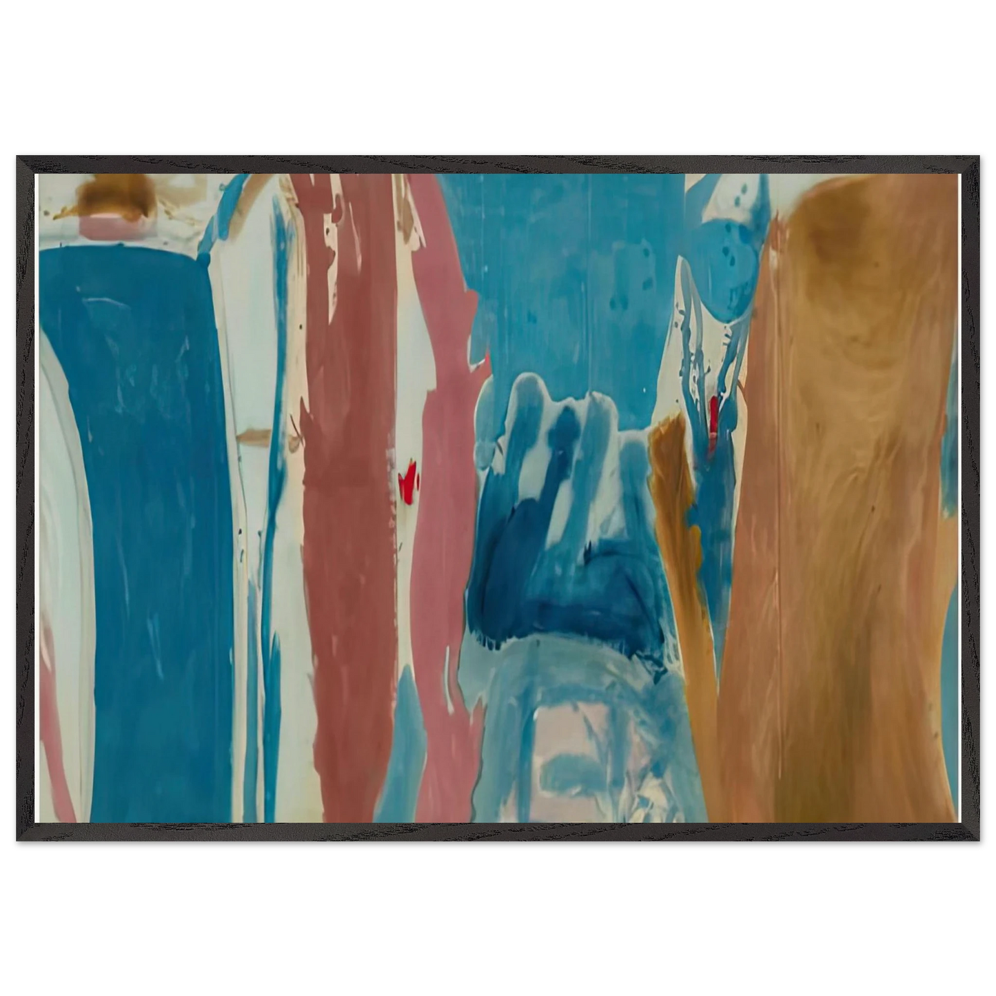 Open Wall 1953- - Helen Frankenthaler 70x100 cm / 28x40 inches Framed Art Print – Black Wooden Frame