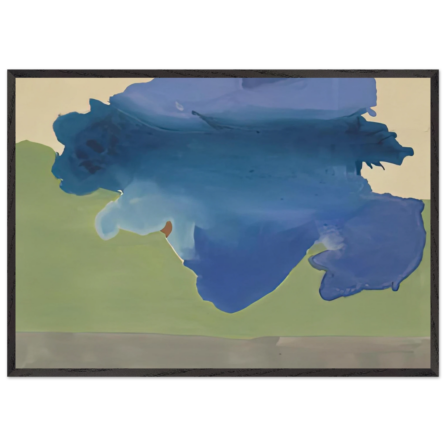 The Bay 1963- - Helen Frankenthaler 70x100 cm / 28x40 inches Framed Art Print – Black Wooden Frame