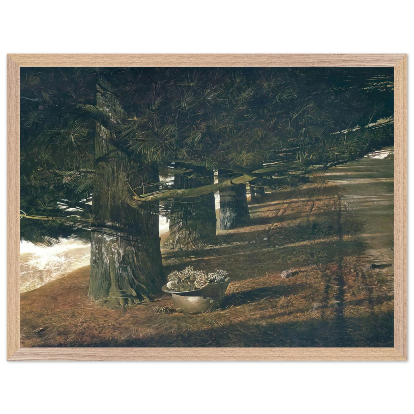 Andrew Wyeth - PINE BARON Wall Art - 21x29.7 cm / 8x12" - Premium Wooden Framed Poster With Fine Art Paper - Wood frame