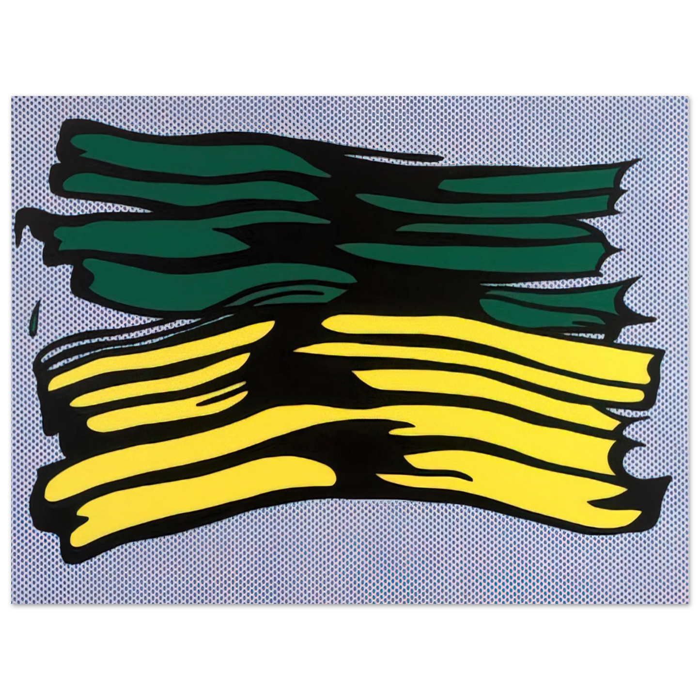 Roy Lichtenstein - YELLOW AND GREEN BRUSHSTROKES 1966 0 Fine Art Poster - Default Title
