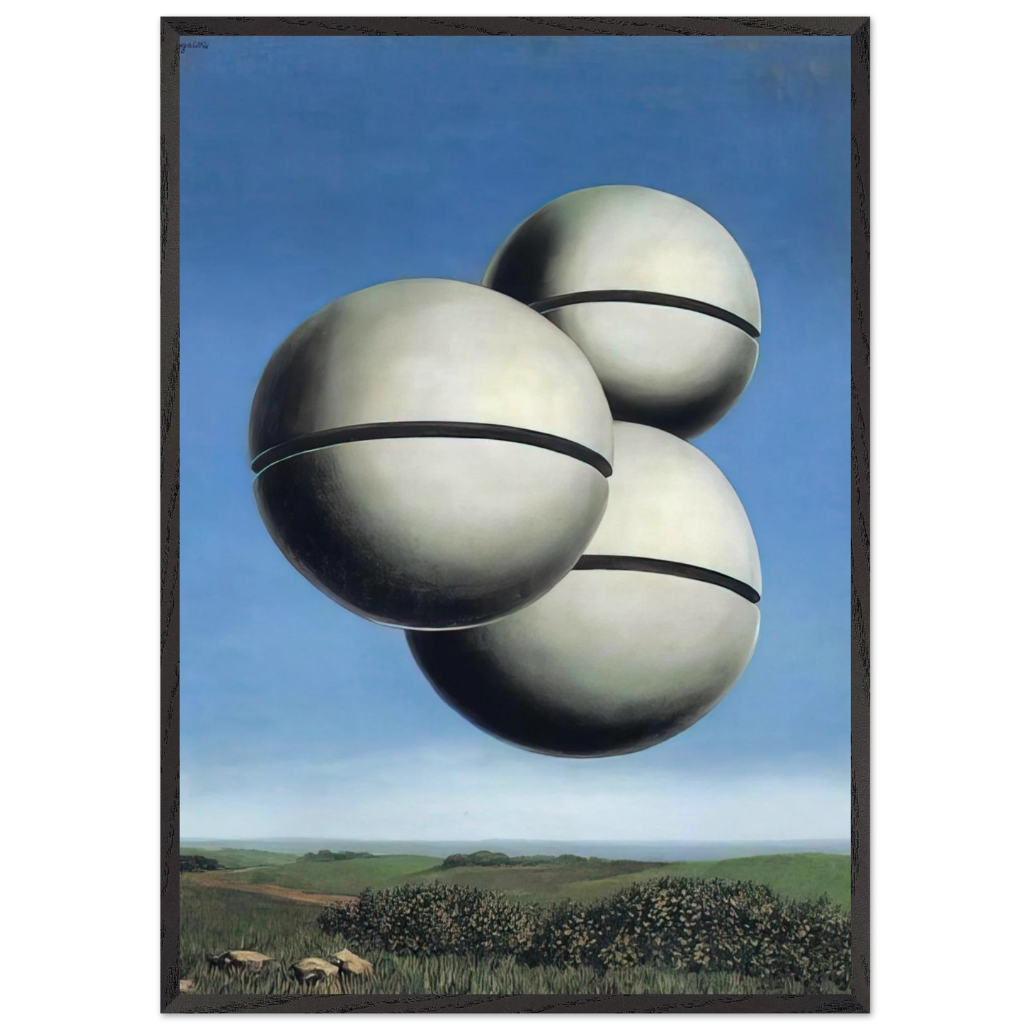THE VOICE OF SPACE 1928 - Rene Magritte 70x100 cm / 28x40 inches Framed Art Print – Black Wooden Frame