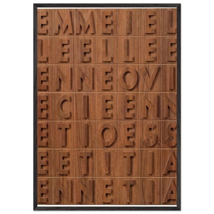 EMME I ELLE 1970 - Alighiero Boetti 70x100 cm / 28x40 inches Framed Art Print – Black Wooden Frame