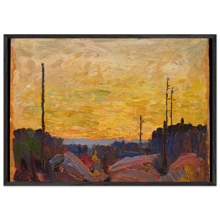 BURNED OVER LAND 1916 - Tom Thomson 70x100 cm / 28x40 inches Framed Art Print – Black Wooden Frame