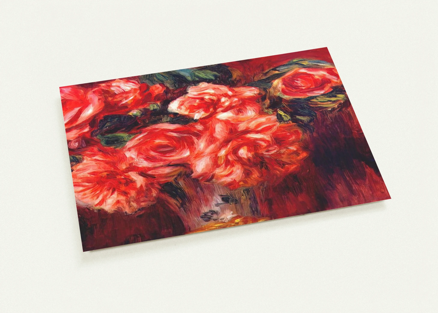 Moss roses By Pierre-Auguste Renoir Pack of 10 Post Cards | Pierre-Auguste Renoir Post Cards | A6 (10.5 x 14.8 cm) - 4.1 x 5.8 inches