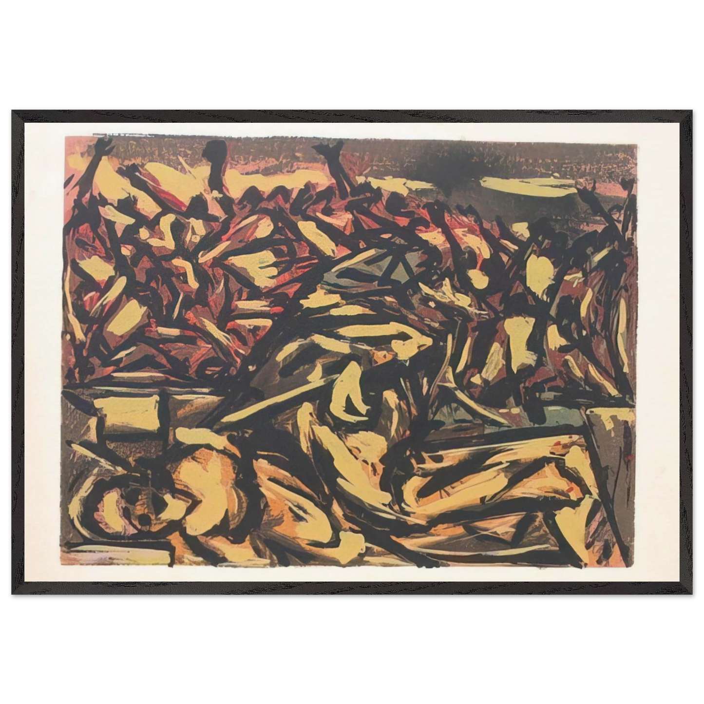 UNTITLED 1941 1 N1 - Jackson Pollock Framed Art Print – Black Wooden Frame - Default Title - -Framed Art Print