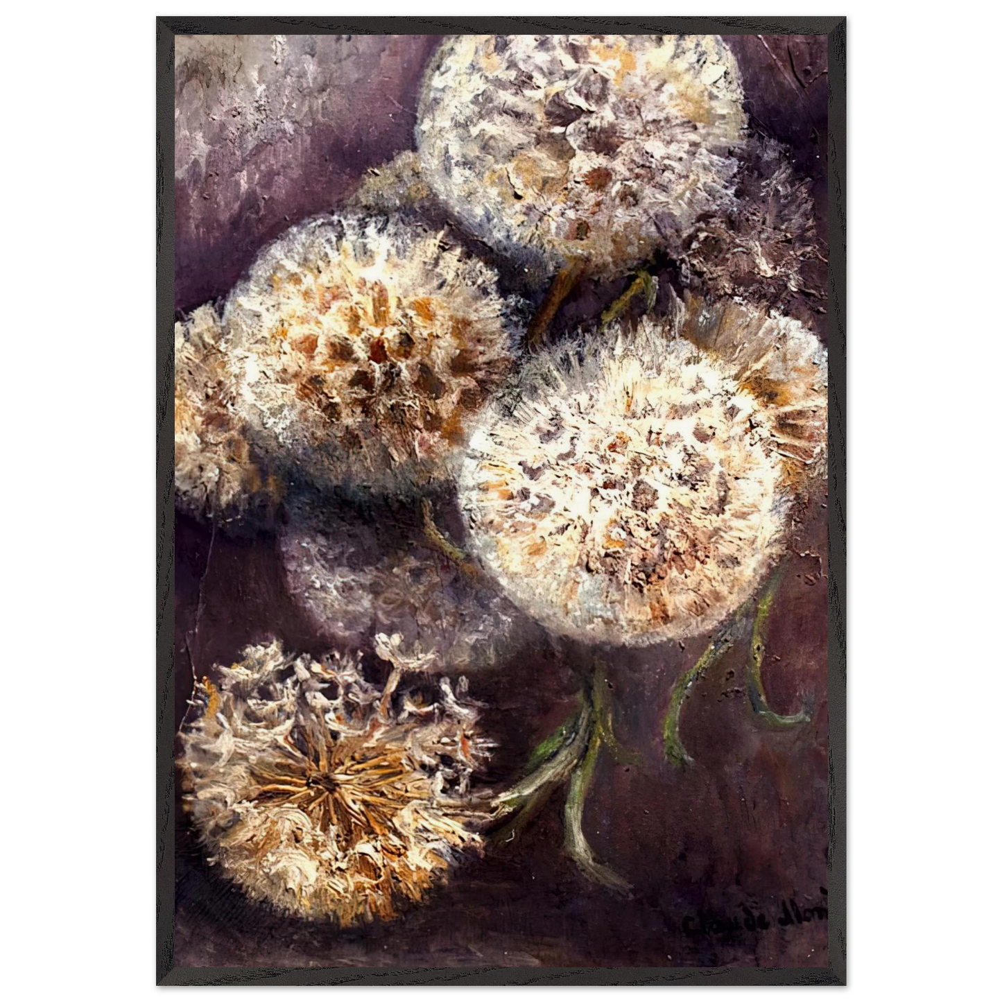 Dandelions - claude monet Framed Art Print – Black Wooden Frame - Default Title - -Framed Art Print