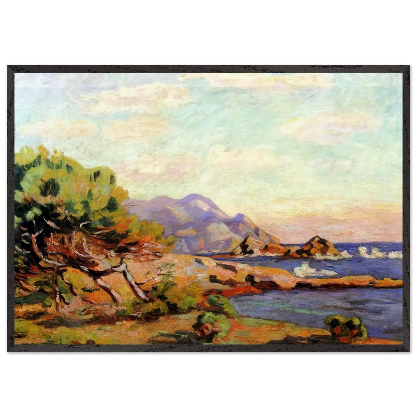 La Pointe du Lou Gaou - 1911 - Armand Guillaumin Framed Art Print – Black Wooden Frame - Default Title - -Framed Art Print