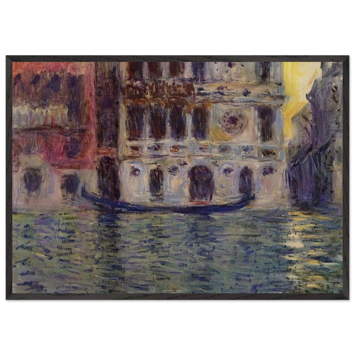 Palazzo Dario 3 - claude monet 70x100 cm / 28x40 inches Framed Art Print – Black Wooden Frame