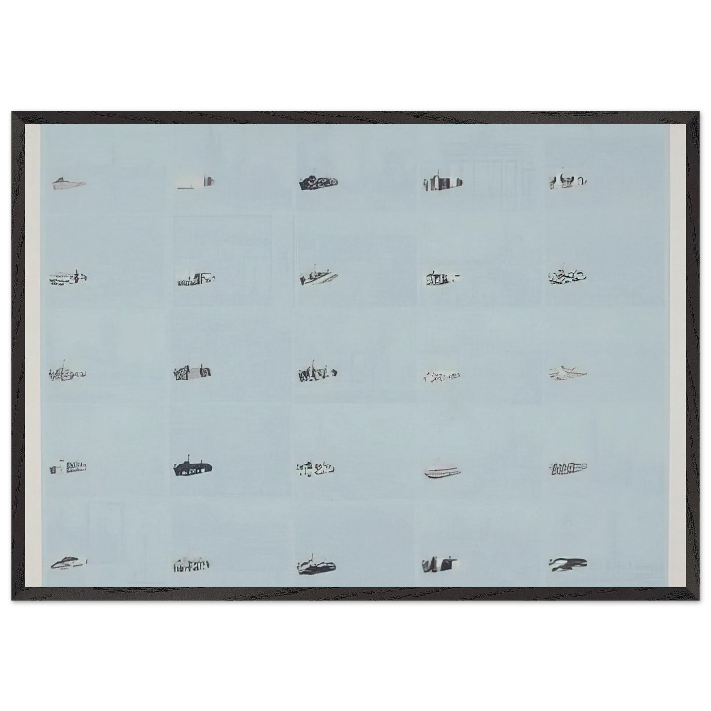 Dusseldorf - 1970 - Dieter Roth 70x100 cm / 28x40 inches Framed Art Print – Black Wooden Frame