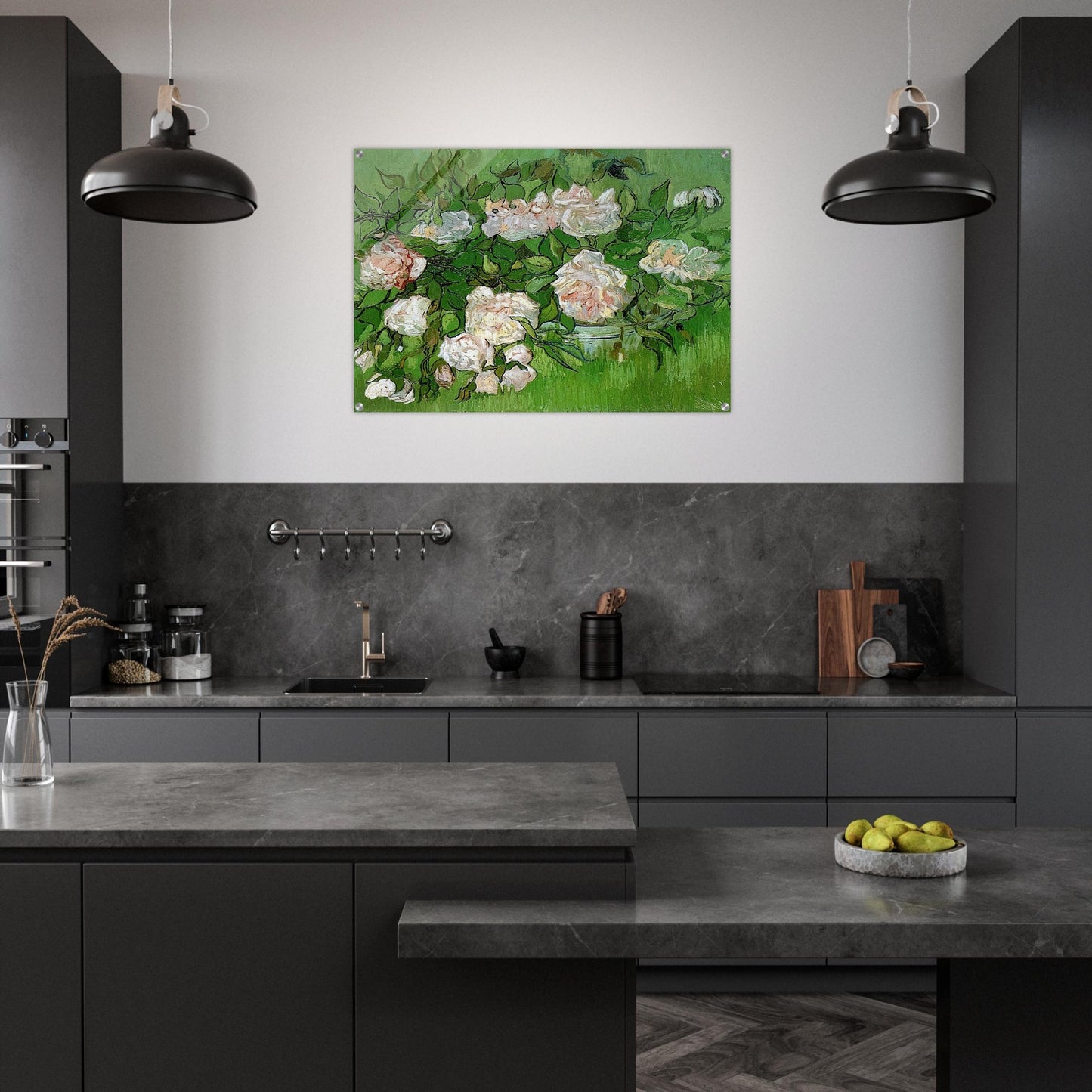 Still Life - Pink Roses - Vincent van Gogh Acrylic Print - 70x100 cm / 28x40″ inches