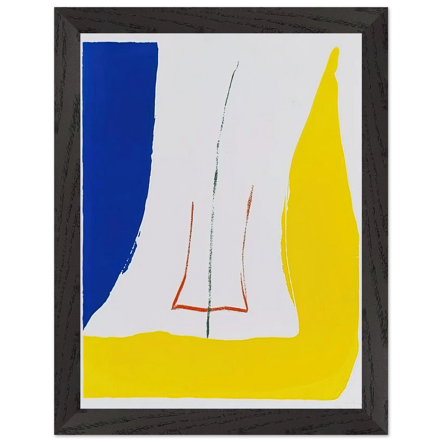Helen Frankenthaler - Sun Corner - 1968 Wall art - 15x20 cm / 6x8 inches - Premium Wooden Framed Poster With Fine Art Paper - Wood frame