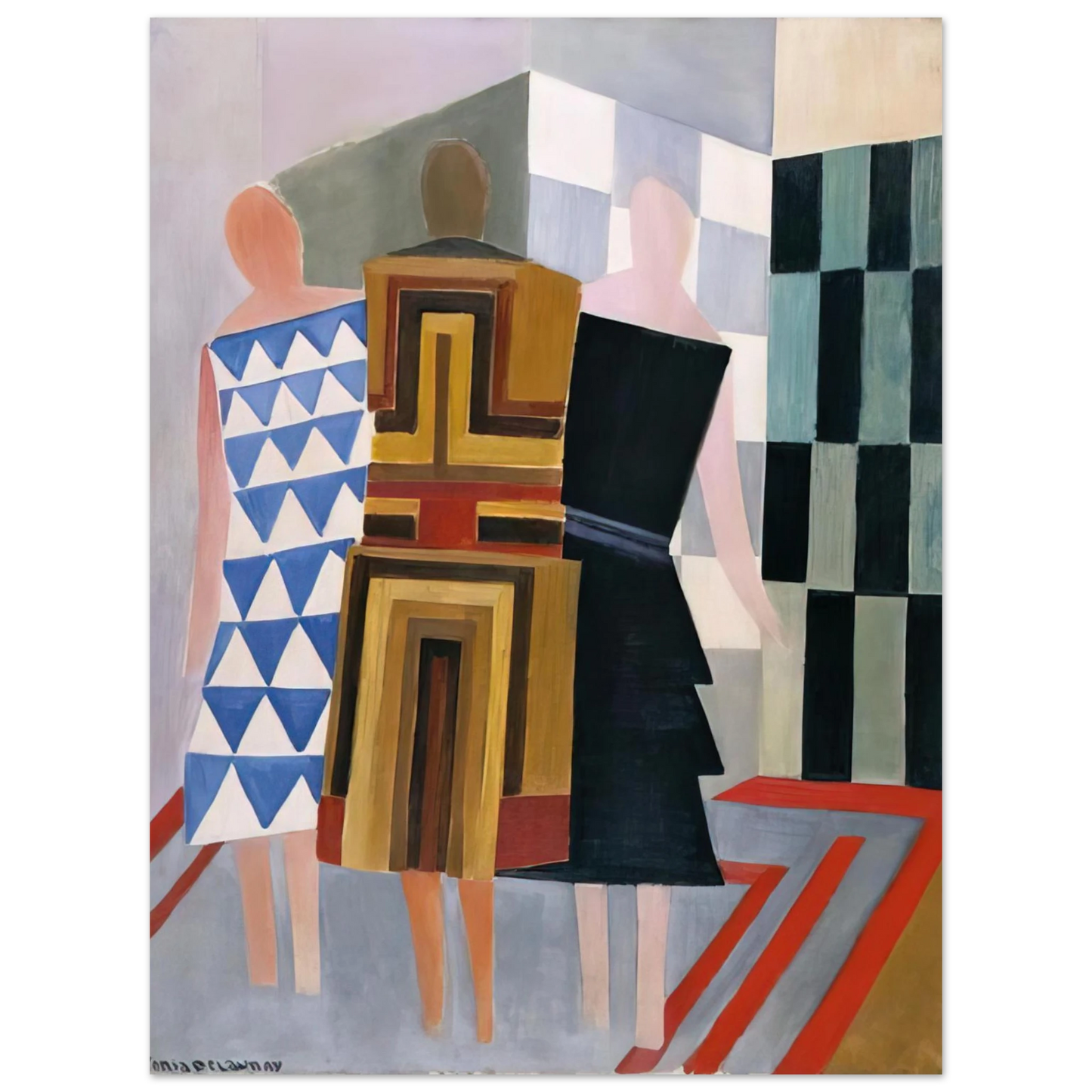 Sonia Delaunay - SIMULTANEOUS DRESSES THREE WOMEN FORMS COLOURS 1925 Fine Art Poster - Default Title