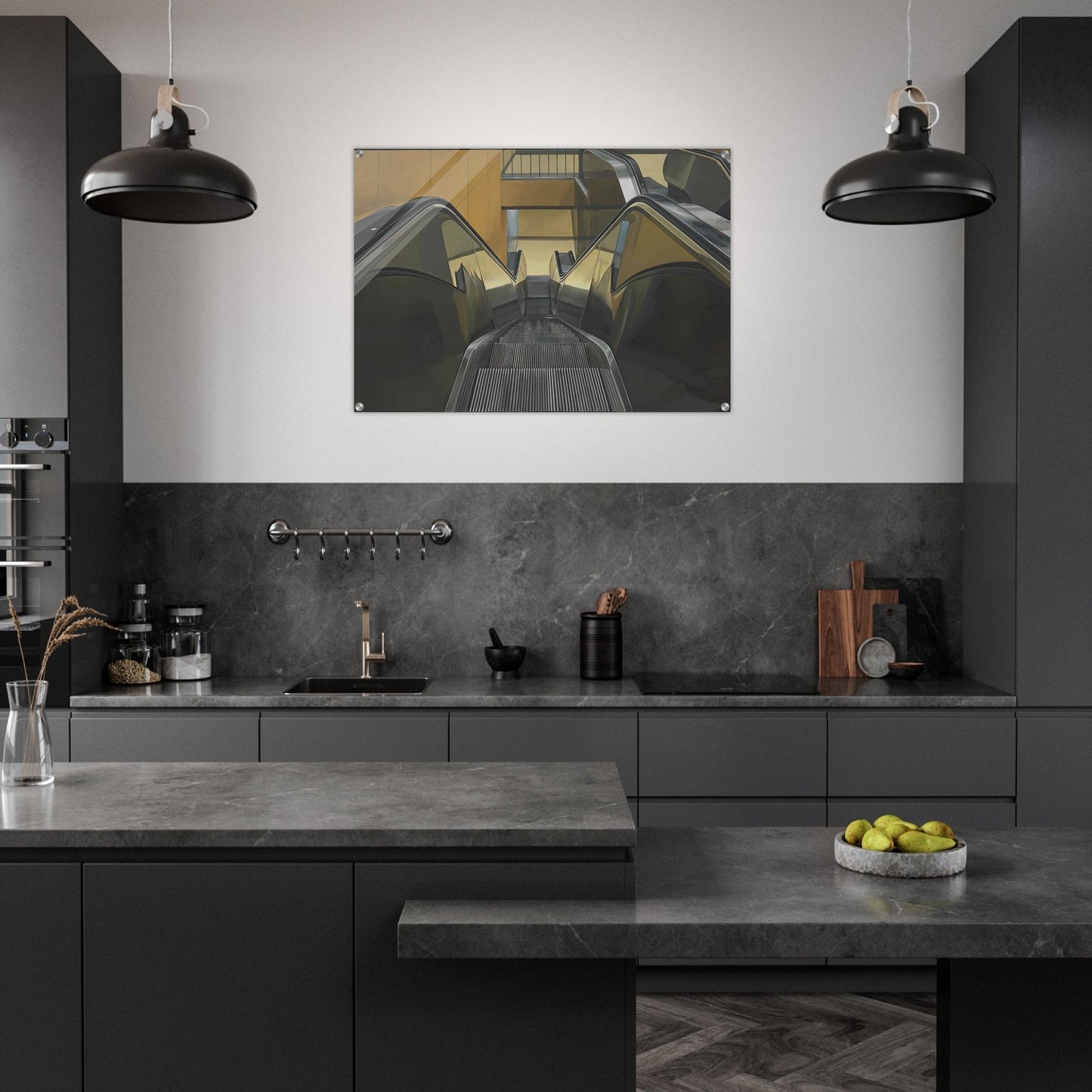 ESCALATOR 1970 - Richard Estes Acrylic Print - 70x100 cm / 28x40″ inches