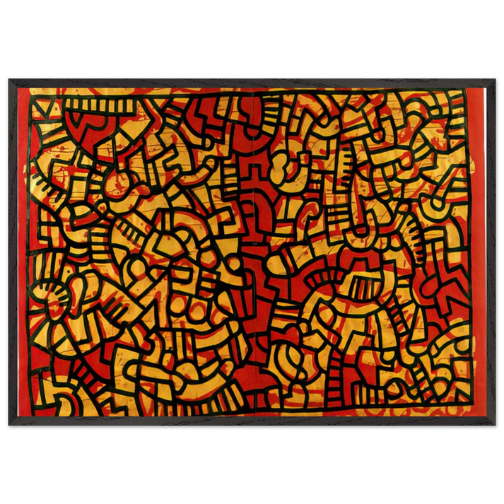 UNTITLED 1979 N3 - Keith Haring 70x100 cm / 28x40 inches Framed Art Print – Black Wooden Frame