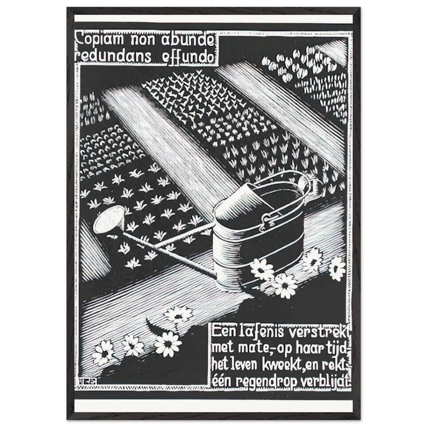 WATERINGCAN - MC Escher Framed Art Print – Black Wooden Frame - Default Title - -Framed Art Print