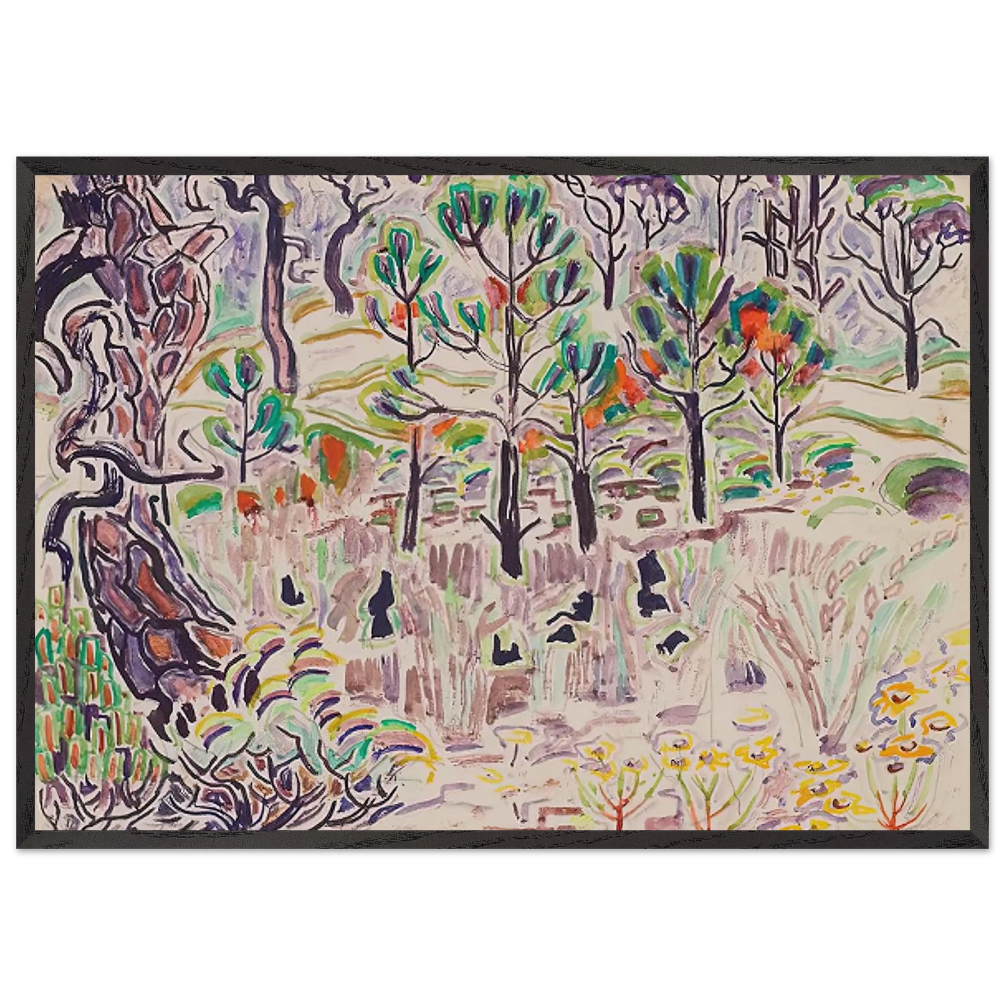 Walter Anderson N22 - Walter Inglis Anderson 70x100 cm / 28x40 inches Framed Art Print – Black Wooden Frame | Walter Anderson Prints