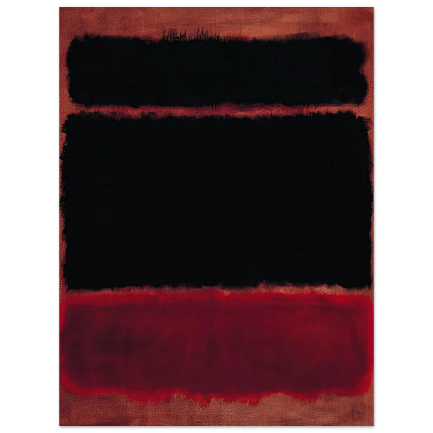 Mark Rothko - Black in Deep Red - 1957 Wall Art - 60x80 cm / 24x32 inches - Premium Wooden Framed Poster With Fine Art Paper-canvas - Wood frame
