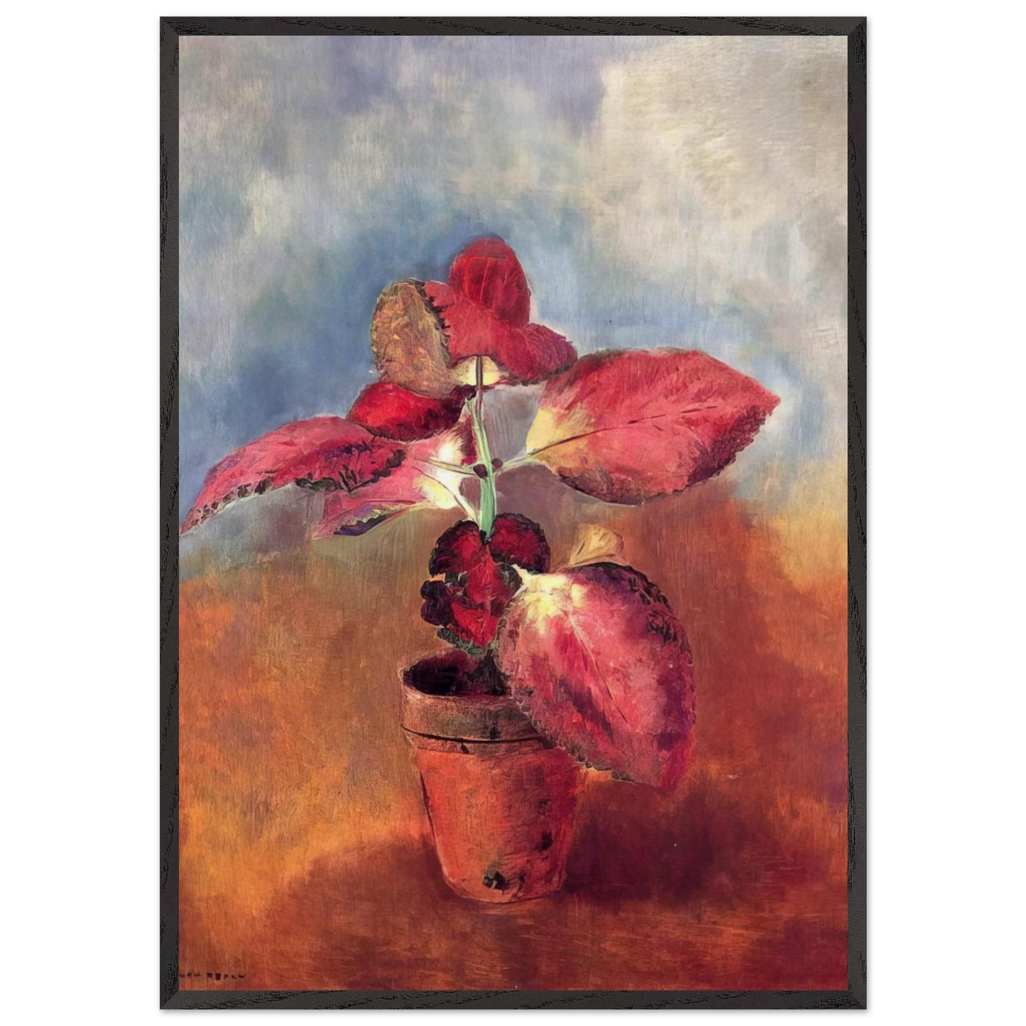 BEGONIA IN A POT - Odilon Redon Framed Art Print – Black Wooden Frame - Default Title - -Framed Art Print