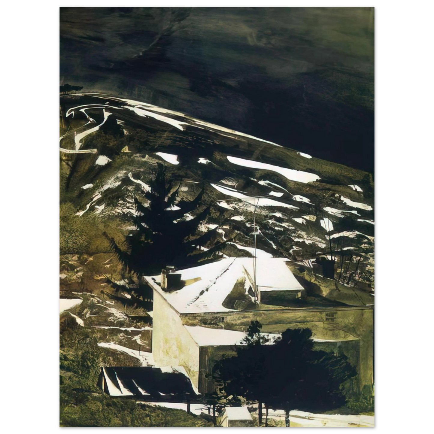 Andrew Wyeth - WOLF MOON 1975 Wall Art - 60x80 cm / 24x32 inches - Premium Wooden Framed Poster With Fine Art Paper - Wood frame