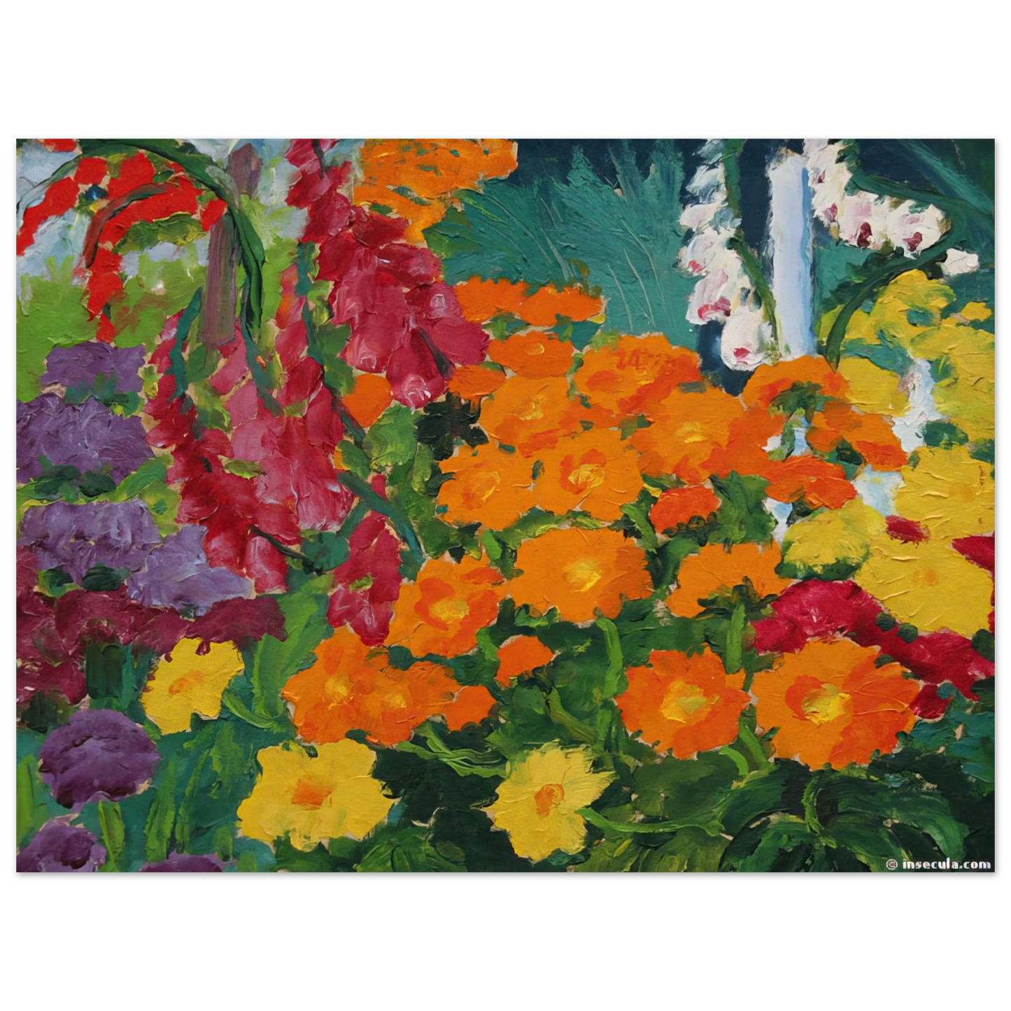 Emil Nolde - Flower garden marigolds Fine Art Poster - Default Title