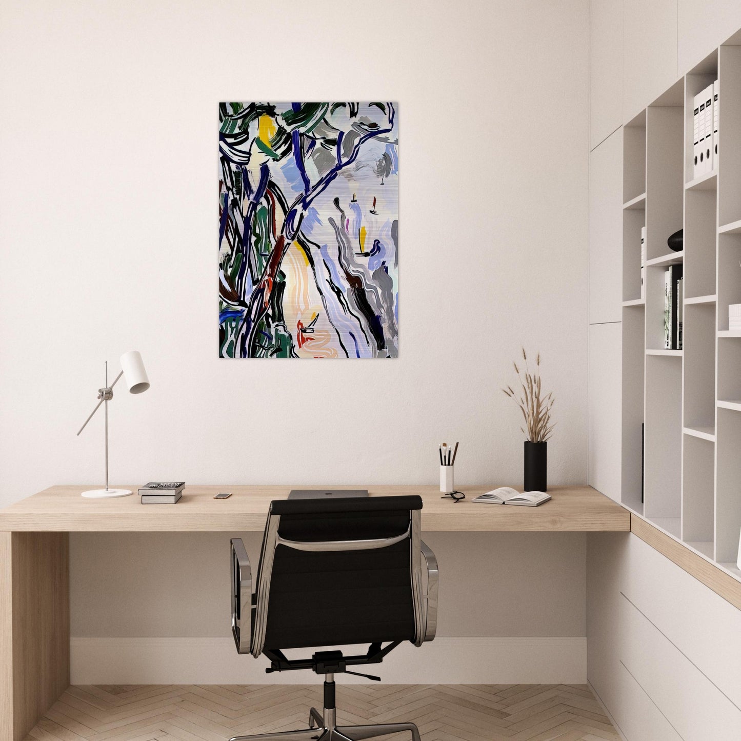 SAILBOATS 1985 - Roy Lichtenstein Brushed Aluminum Print - 70x100 cm / 28x40 inches | Roy Lichtenstein Aluminum Print | Roy Lichtenstein Prints