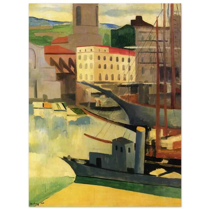 Moise Kisling - PORT AT SAINT TROPEZ 1918 75x100 cm / 30x40inches Fine Art Poster