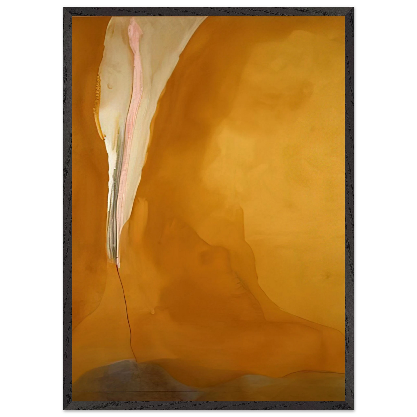 Helen Frankenthaler - Coral Wedge - 1972 Wall art - 28x43 cm / XL (11x17 inches) - Premium Wooden Framed Poster With Fine Art Paper - Wood frame