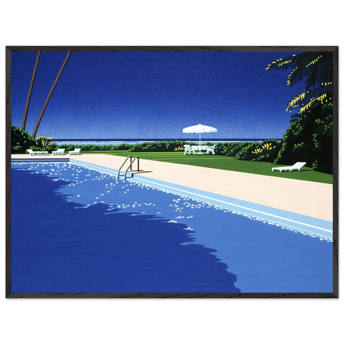 Hiroshi Nagai - Deck Wall Art - 60x80 cm / 24x32 inches - Premium Wooden Framed Poster With Fine Art Paper - Wood frame
